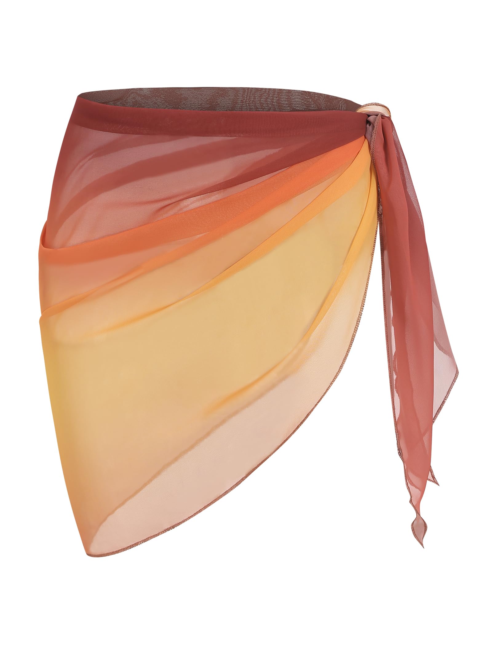 ZAFUL Boho Beach Cover Ups for Women Sarong Coverups Sheer Bikini Chiffon Wraps Skirts for Swimwear