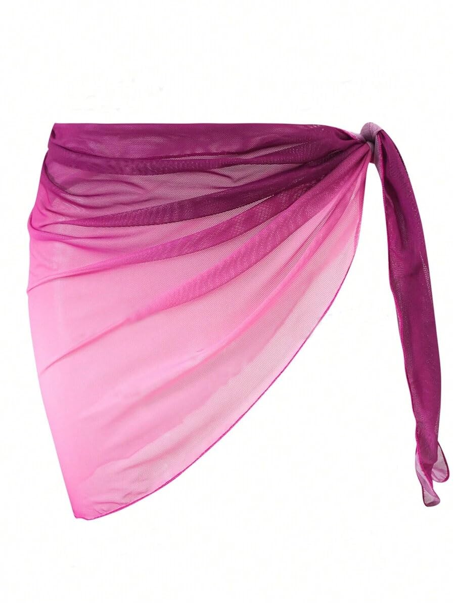 ZAFUL Boho Beach Cover Ups for Women Sarong Coverups Sheer Bikini Chiffon Wraps Skirts for Swimwear