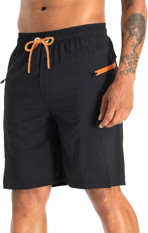 APTRO 2 in 1 Men's Swim Trunks 9" with Zipper Pockets Bathing Suit Built-in Board Shorts Swimwear Long Shorts