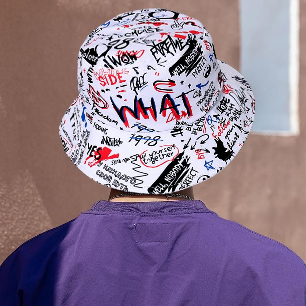 Packable Reversible Printed Bucket Hat Unisex for Men Women Beach Fisherman Cap