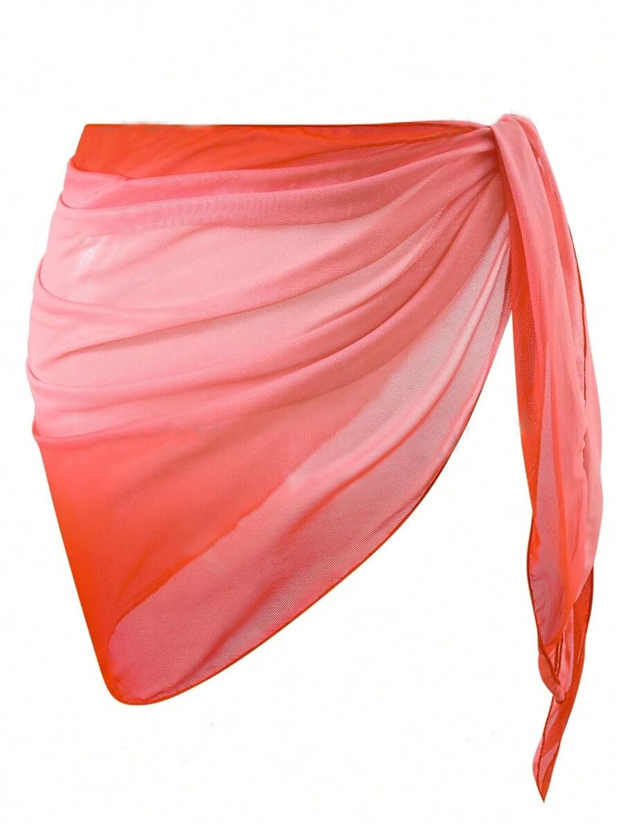 ZAFUL Boho Beach Cover Ups for Women Sarong Coverups Sheer Bikini Chiffon Wraps Skirts for Swimwear