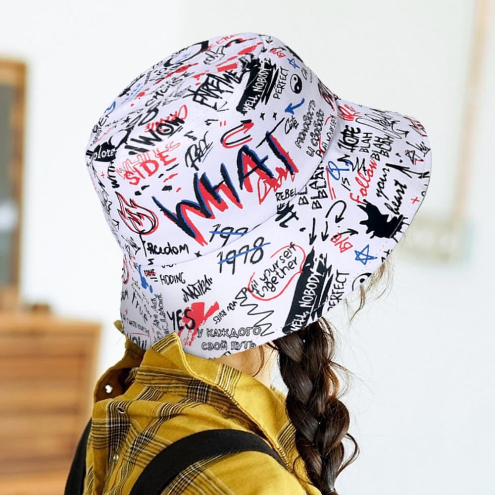 Packable Reversible Printed Bucket Hat Unisex for Men Women Beach Fisherman Cap