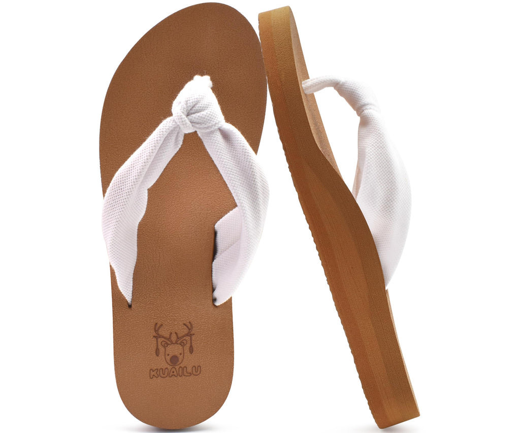 KuaiLu Flip Flops for Women with Arch Support Yoga Mat Comfortable Summer Beach Walking Thong Cushion Sandals Slip On Indoor Outdoor