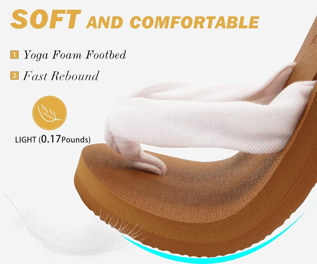 KuaiLu Flip Flops for Women with Arch Support Yoga Mat Comfortable Summer Beach Walking Thong Cushion Sandals Slip On Indoor Outdoor