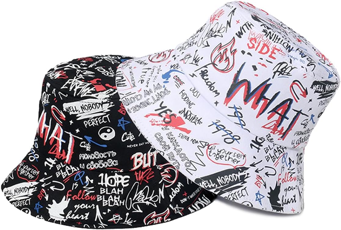 Packable Reversible Printed Bucket Hat Unisex for Men Women Beach Fisherman Cap