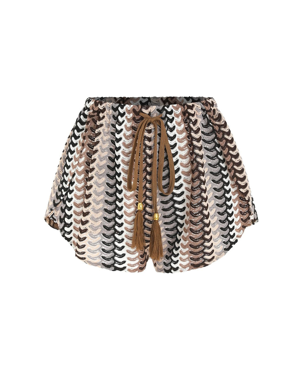 ZAFUL Crochet Cover Up Shorts for Women Beach Swimwear 2026 Boho High Waisted Drawstring Flowy Swim Bottom
