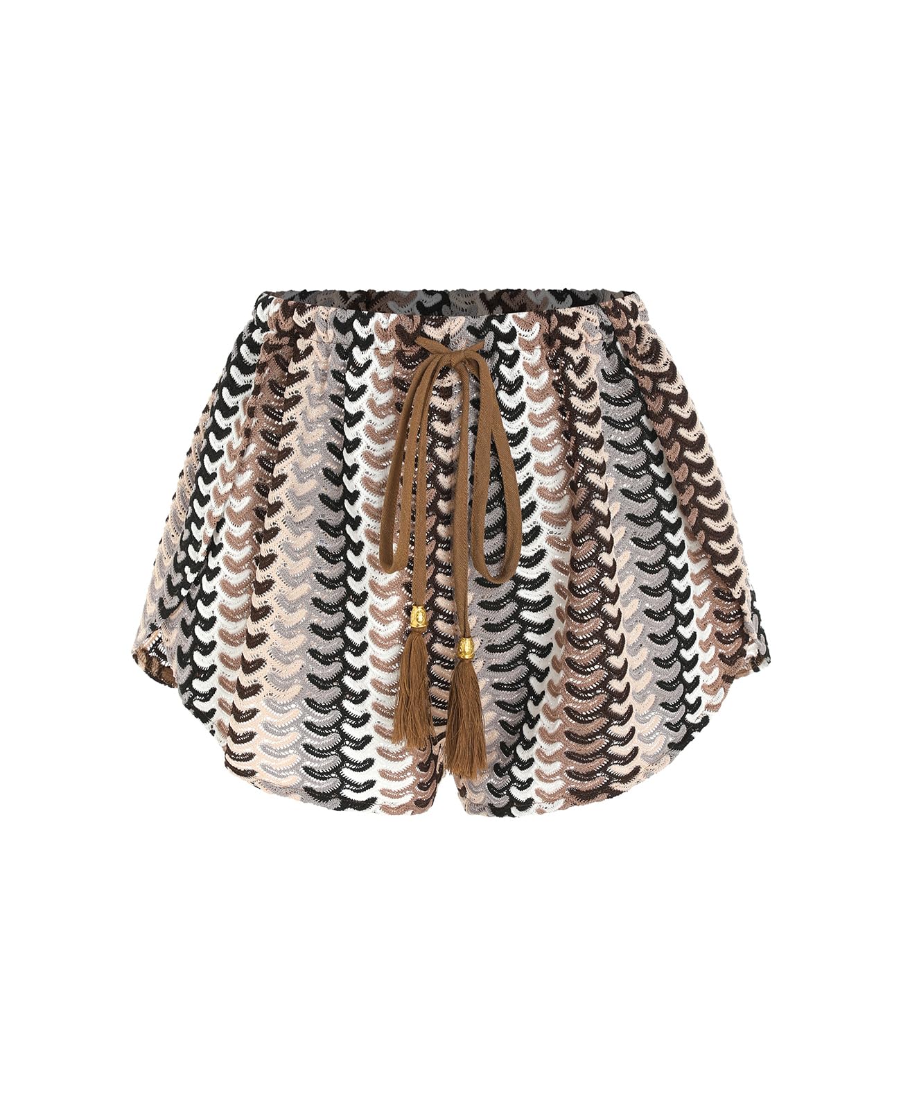 ZAFUL Crochet Cover Up Shorts for Women Beach Swimwear 2026 Boho High Waisted Drawstring Flowy Swim Bottom
