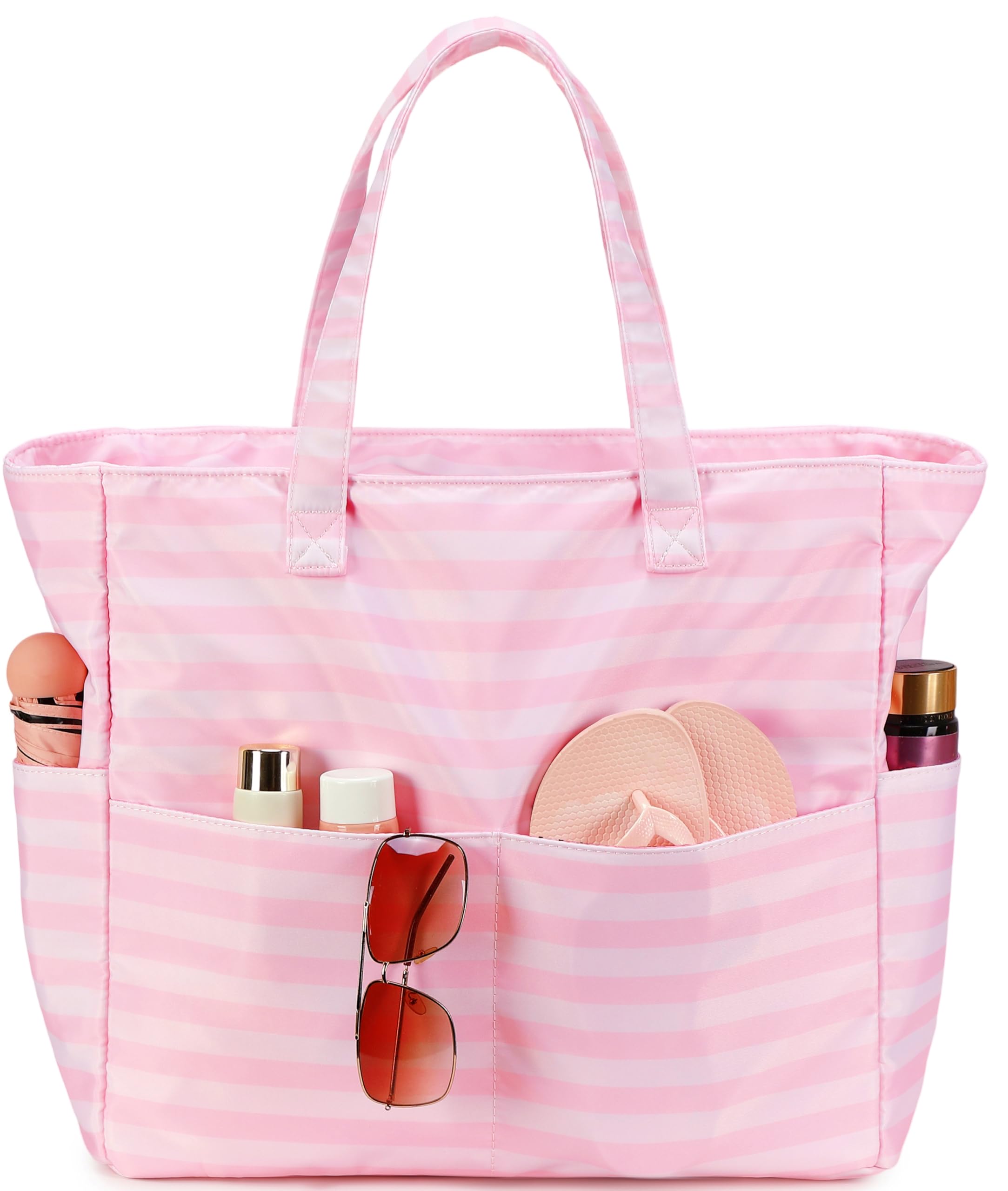 LEDAOU Large Beach Bag Women Waterproof Sandproof Zipper Beach Tote Pool Bag for Swim Gym Grocery Travel with Wet Pocket | Waterproof