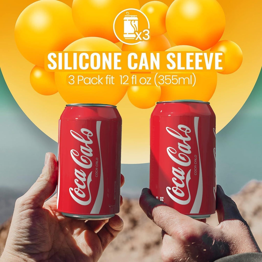BeerSkin Skywin Silicone Can Covers that Look Like Soda - 6 Pack 12 oz (355ml), Reusable & Durable Soda Can Cover, Fun Kozies for Cans for Camping, Parties, Outdoor, Beach Accessories (Red)