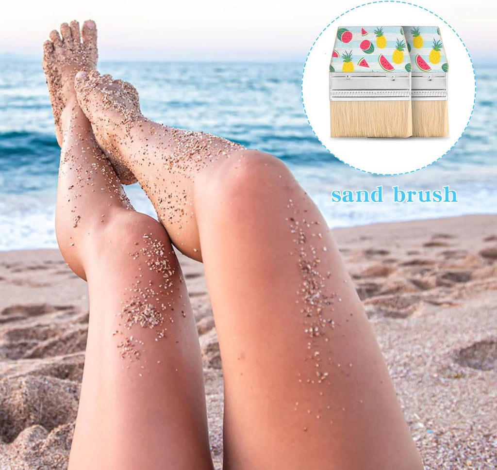 WANGDEFA Sand Beach Cleaning Brush Body Skin Feet Sand Remover for Beach Volleyball Sandboxes Beach Events Water Activities Sand Occasion (Fruit)