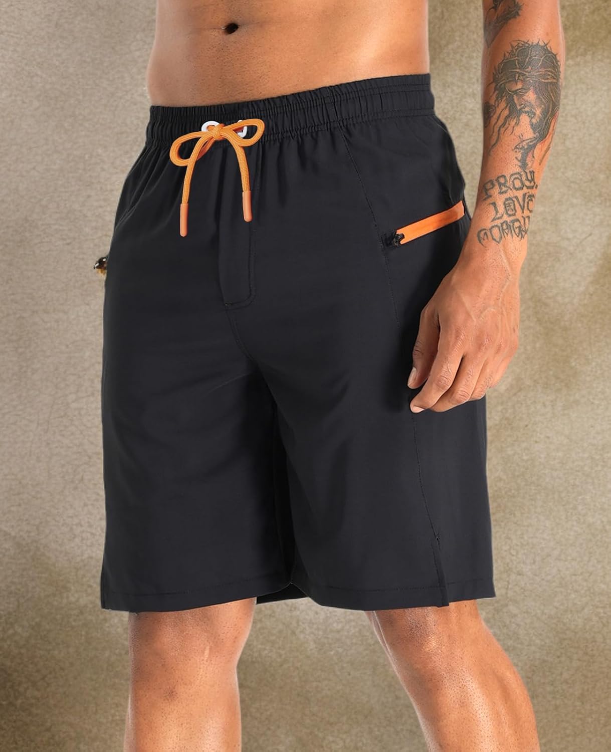 APTRO 2 in 1 Men's Swim Trunks 9" with Zipper Pockets Bathing Suit Built-in Board Shorts Swimwear Long Shorts