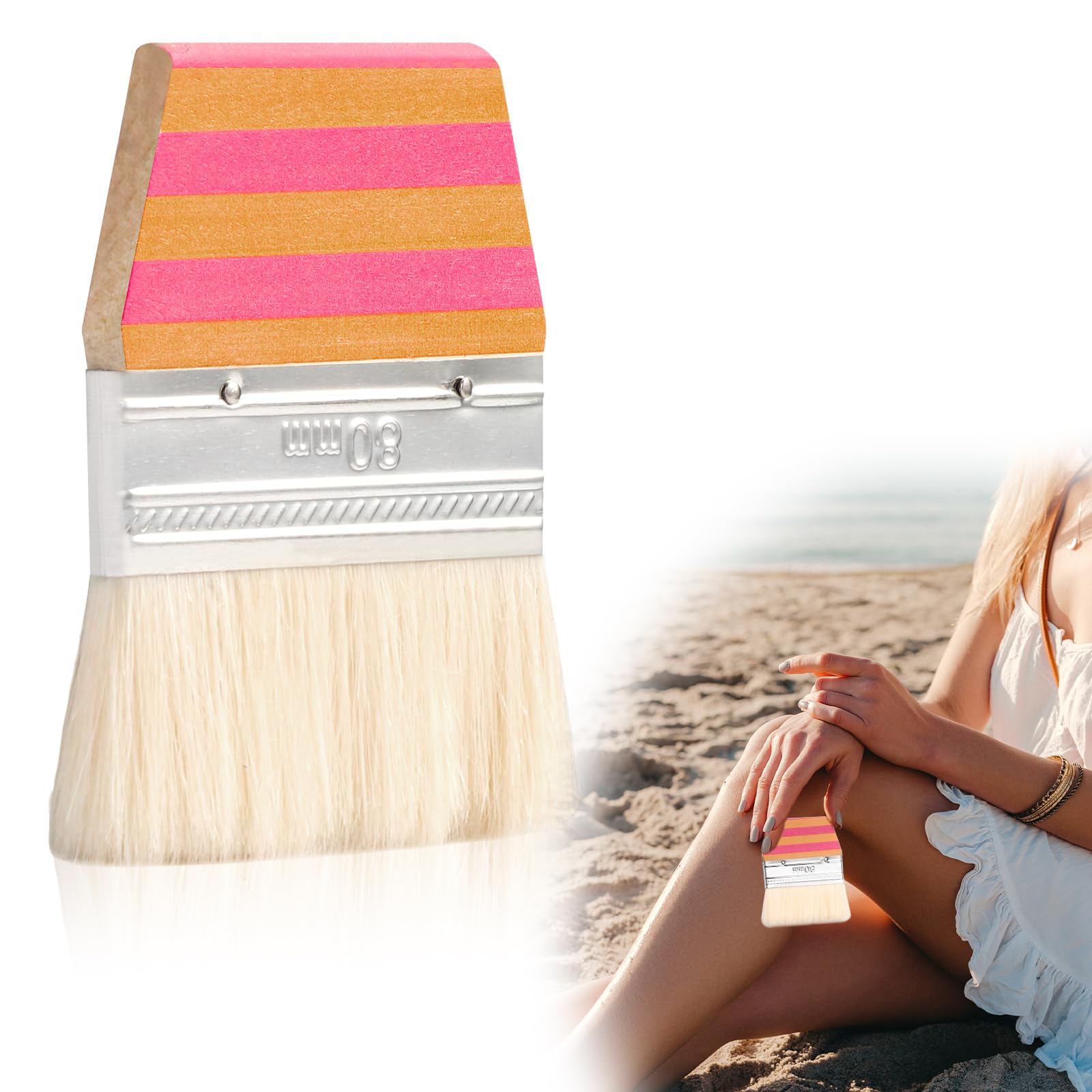 WANGDEFA Sand Beach Cleaning Brush Body Skin Feet Sand Remover for Beach Volleyball Sandboxes Beach Events Water Activities Sand Occasion (Fruit)