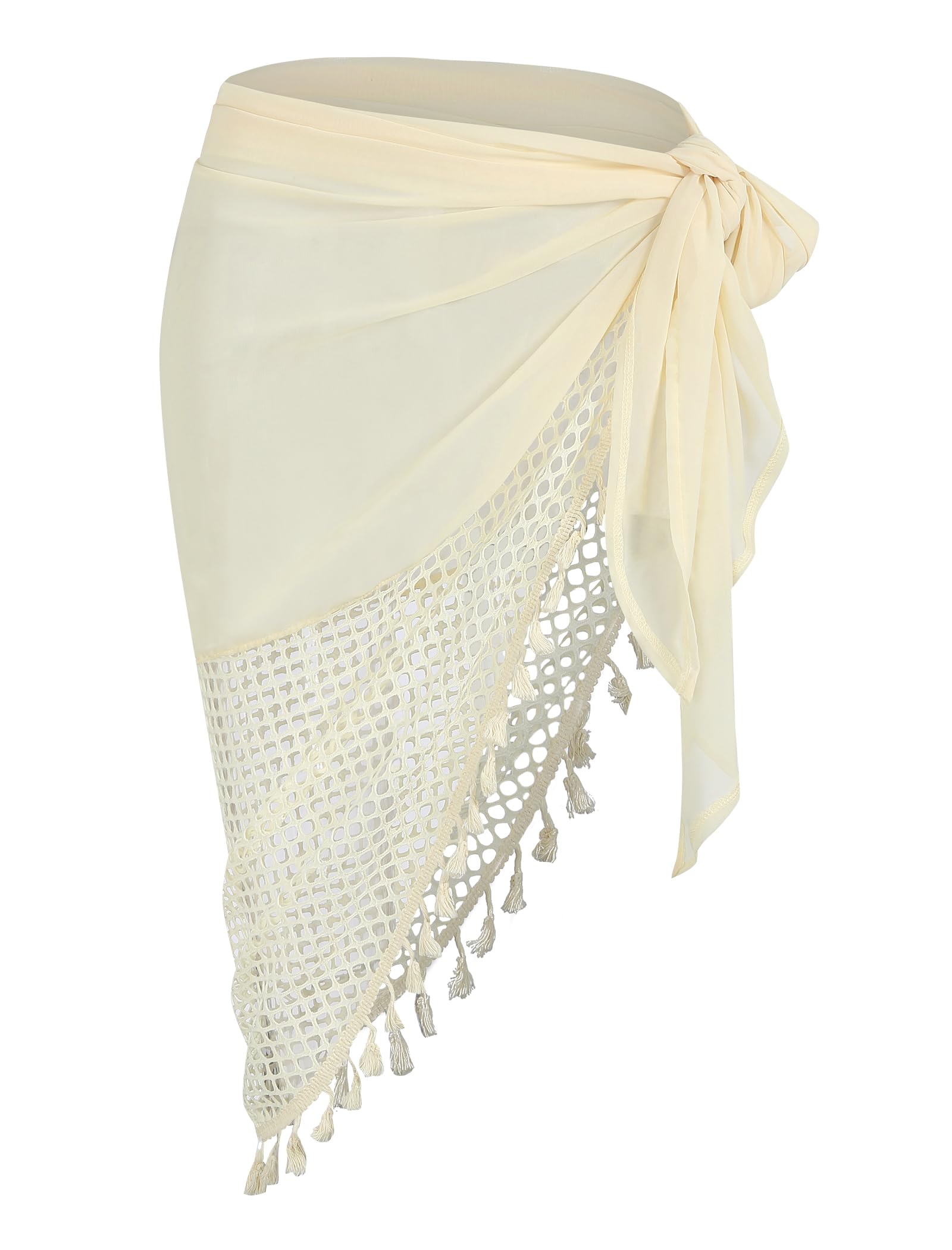 ZAFUL Boho Beach Cover Ups for Women Sarong Coverups Sheer Bikini Chiffon Wraps Skirts for Swimwear