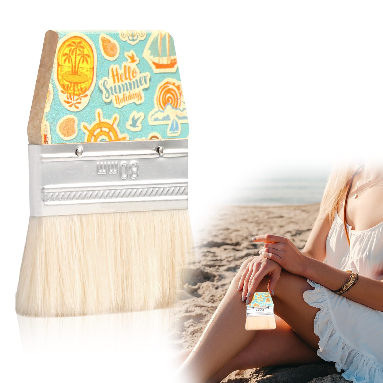 WANGDEFA Sand Beach Cleaning Brush Body Skin Feet Sand Remover for Beach Volleyball Sandboxes Beach Events Water Activities Sand Occasion (Fruit)