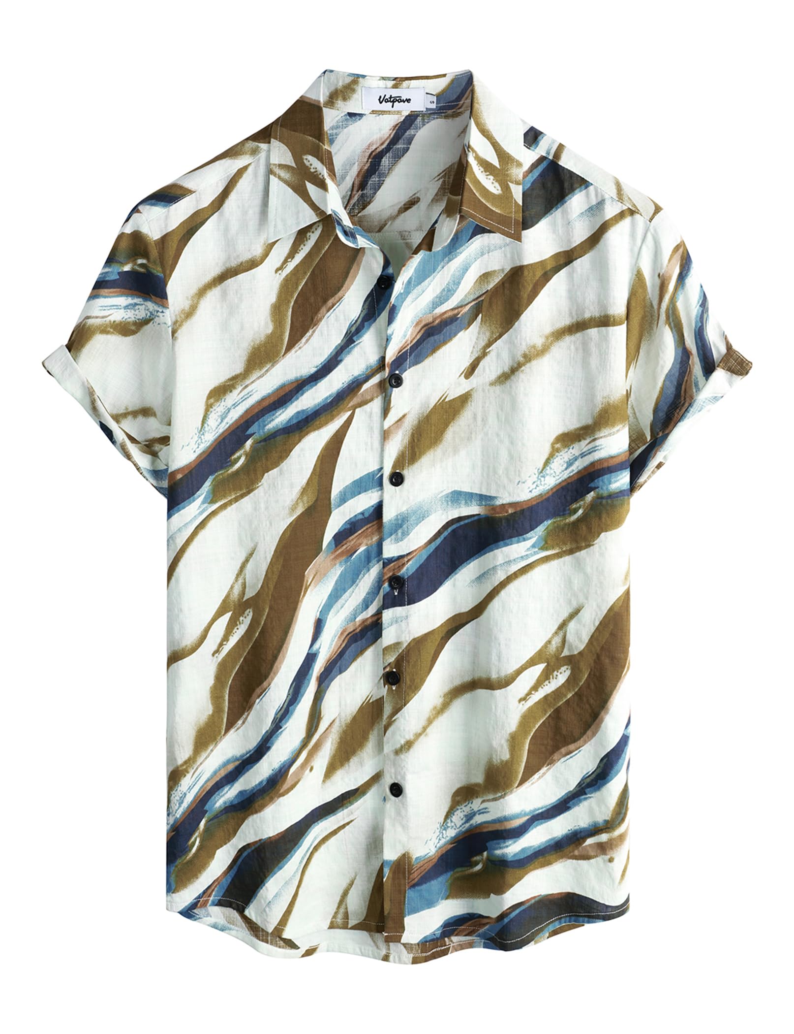 VATPAVE Mens Casual Hawaiian Floral Shirts Short Sleeve Button Down Tropical Shirts Beach Summer Shirts
