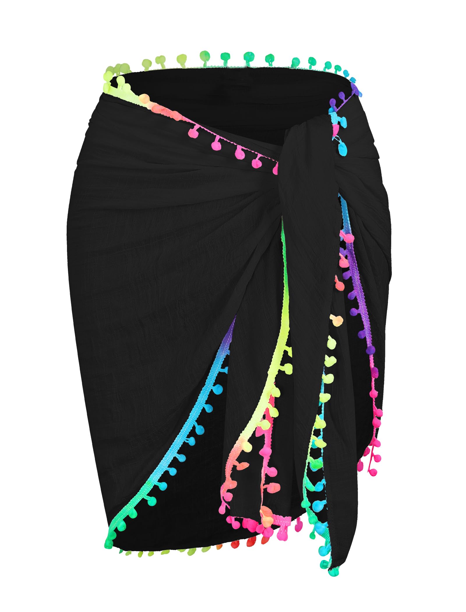 ZAFUL Boho Beach Cover Ups for Women Sarong Coverups Sheer Bikini Chiffon Wraps Skirts for Swimwear