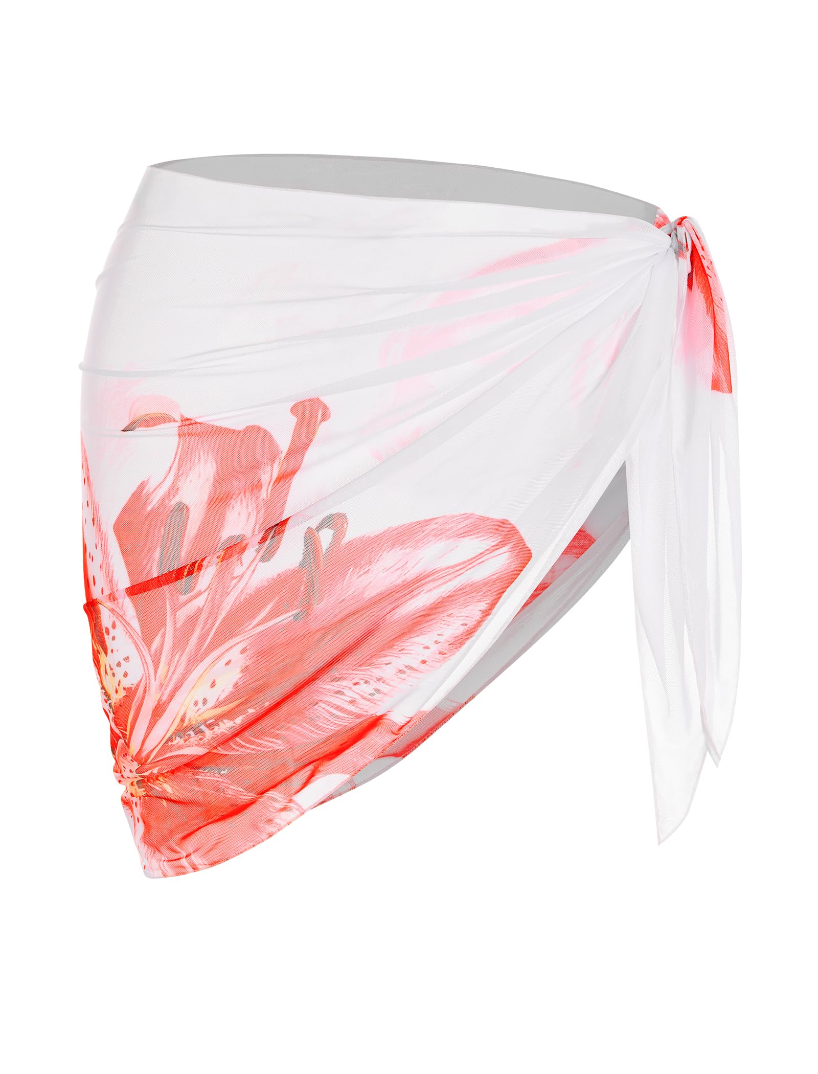 ZAFUL Boho Beach Cover Ups for Women Sarong Coverups Sheer Bikini Chiffon Wraps Skirts for Swimwear