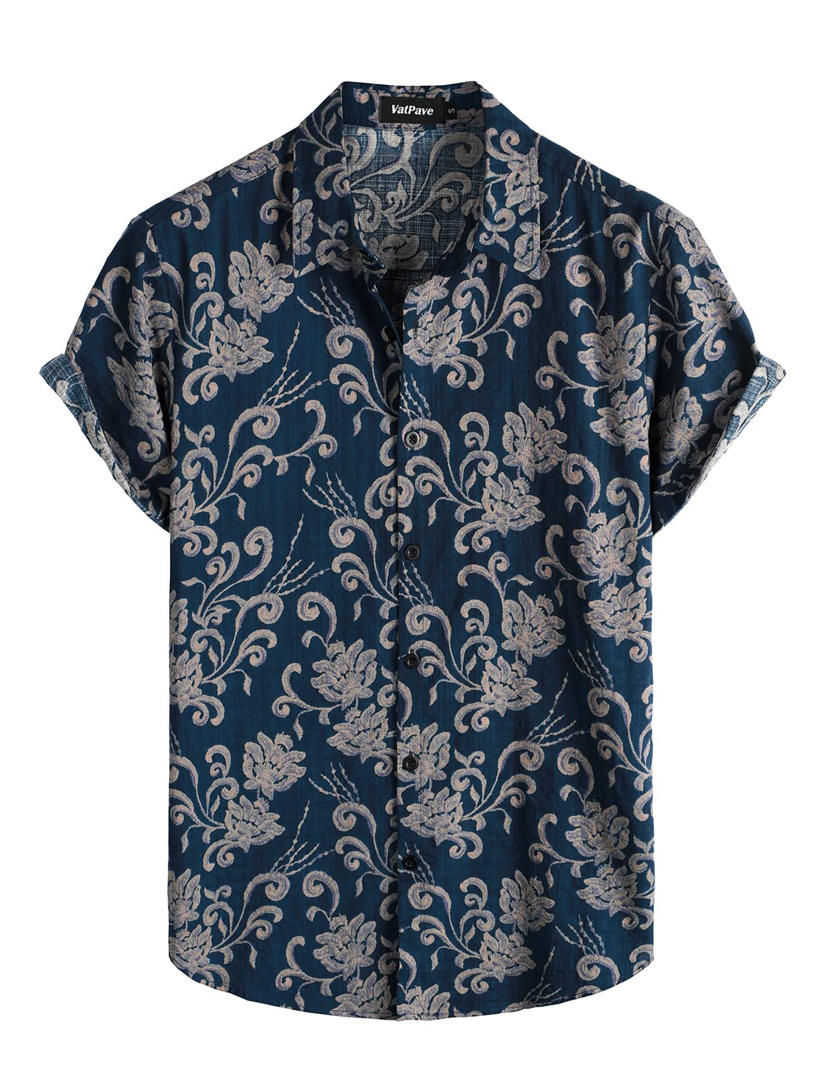 VATPAVE Mens Casual Hawaiian Floral Shirts Short Sleeve Button Down Tropical Shirts Beach Summer Shirts