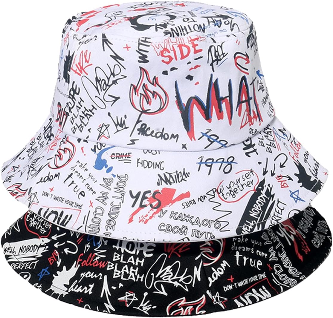 Packable Reversible Printed Bucket Hat Unisex for Men Women Beach Fisherman Cap
