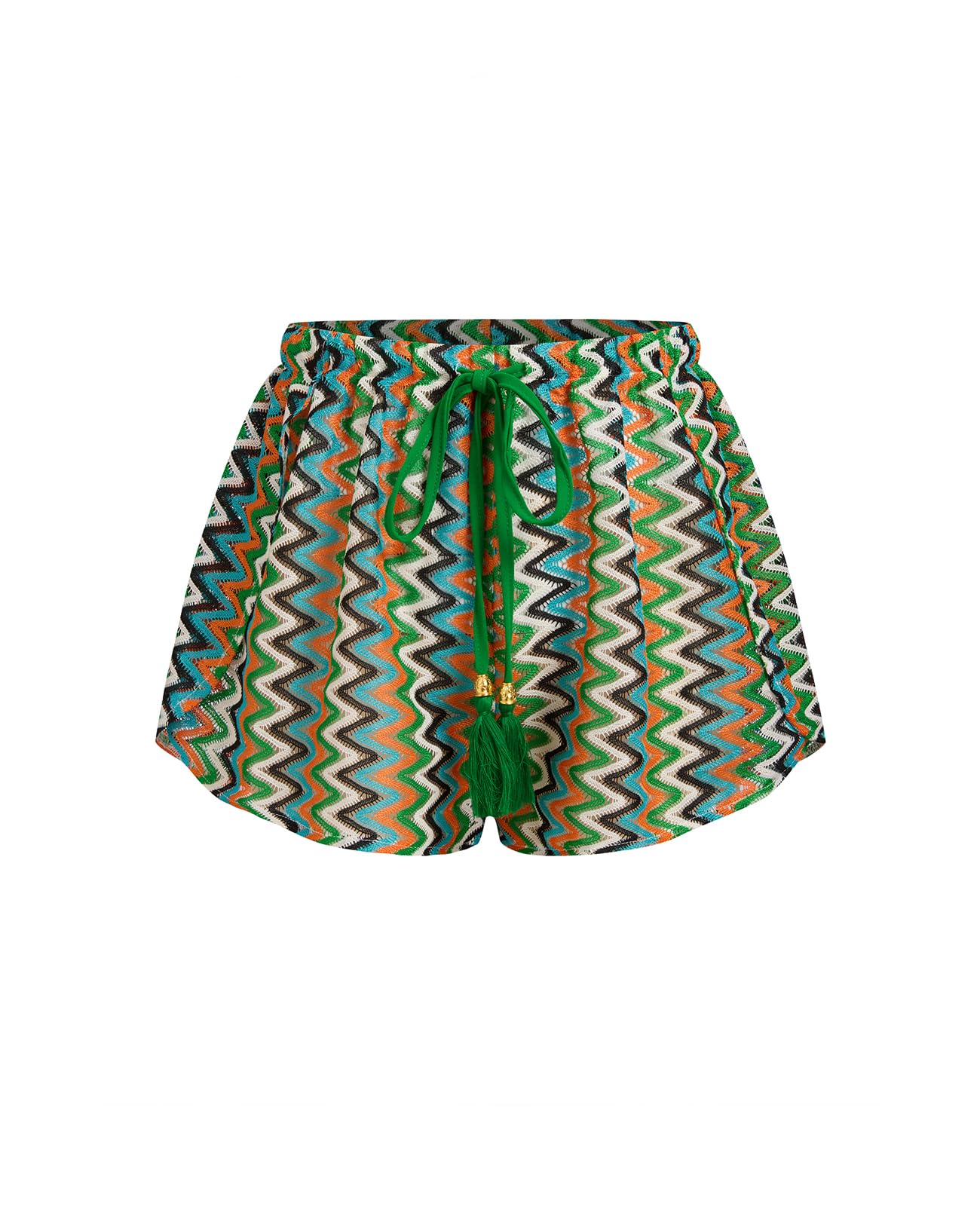ZAFUL Crochet Cover Up Shorts for Women Beach Swimwear 2026 Boho High Waisted Drawstring Flowy Swim Bottom