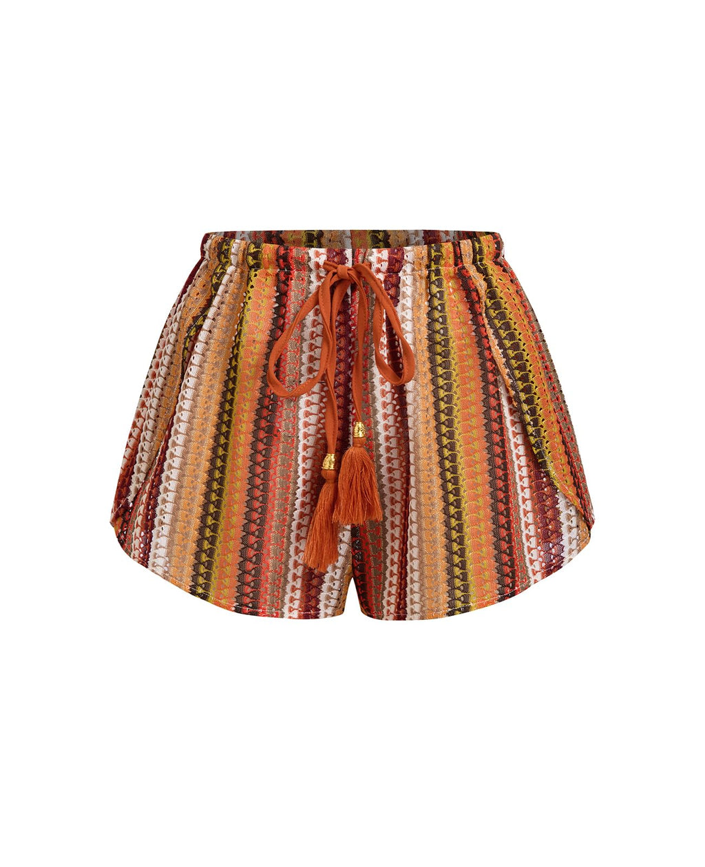 ZAFUL Crochet Cover Up Shorts for Women Beach Swimwear 2026 Boho High Waisted Drawstring Flowy Swim Bottom
