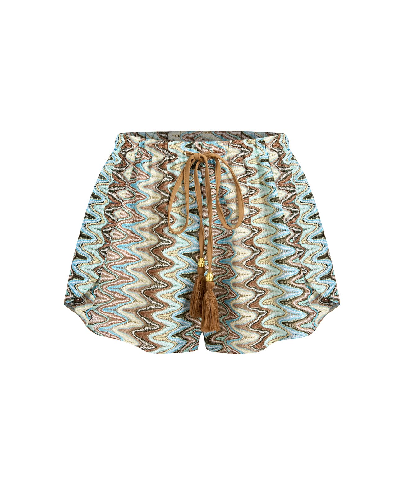 ZAFUL Crochet Cover Up Shorts for Women Beach Swimwear 2026 Boho High Waisted Drawstring Flowy Swim Bottom