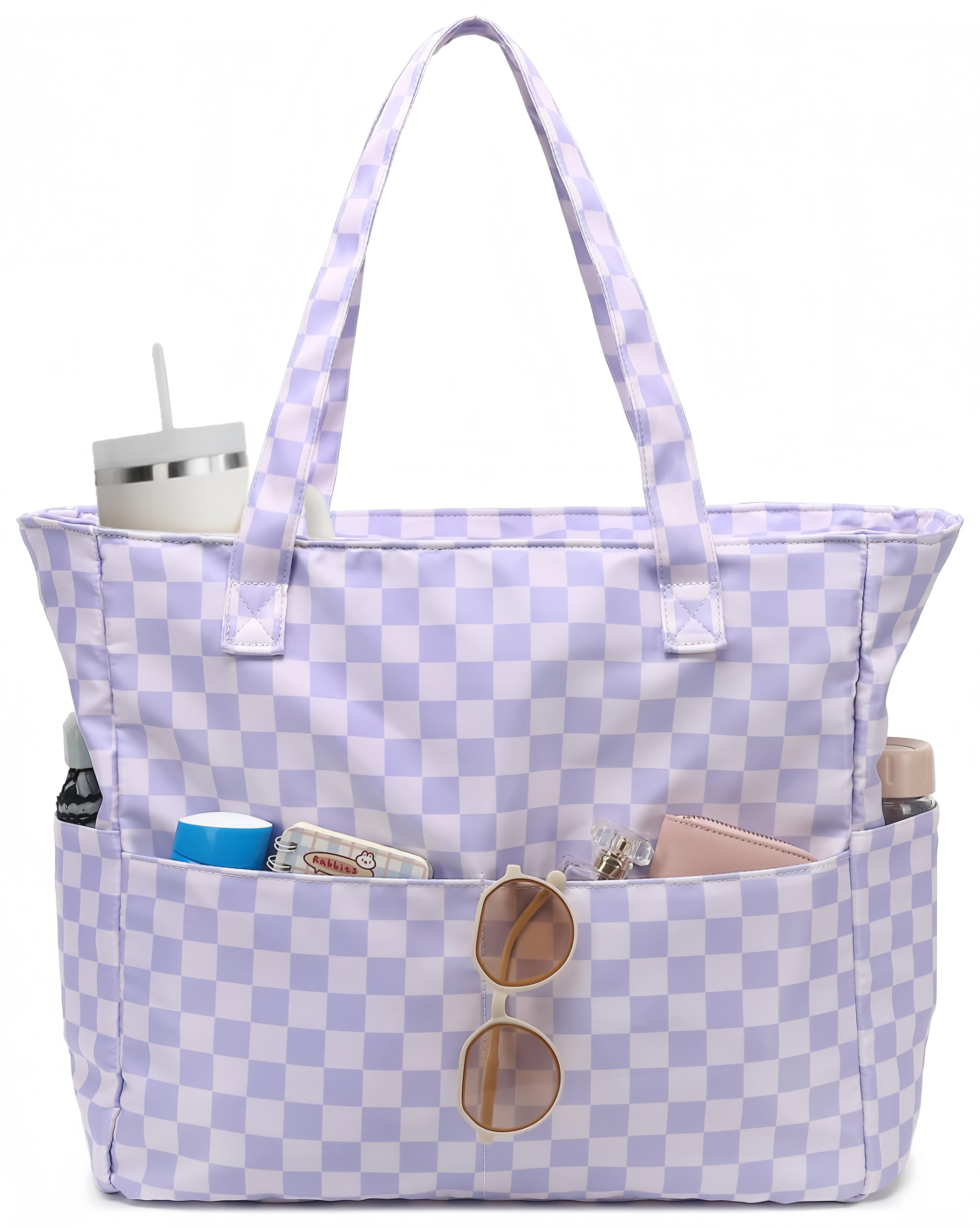 LEDAOU Large Beach Bag Women Waterproof Sandproof Zipper Beach Tote Pool Bag for Swim Gym Grocery Travel with Wet Pocket | Waterproof