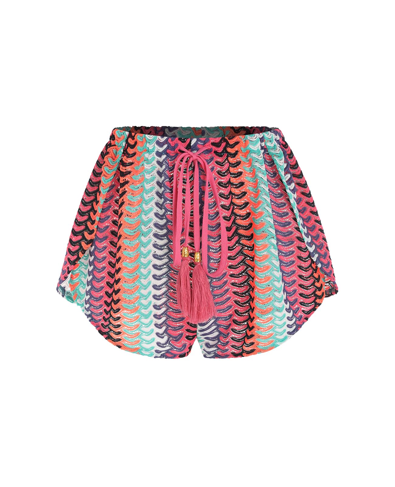ZAFUL Crochet Cover Up Shorts for Women Beach Swimwear 2026 Boho High Waisted Drawstring Flowy Swim Bottom