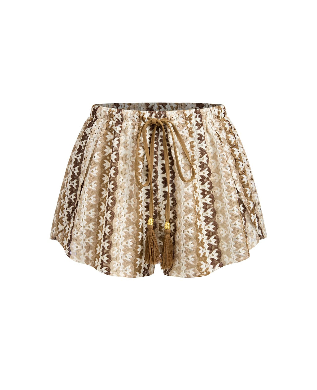 ZAFUL Crochet Cover Up Shorts for Women Beach Swimwear 2026 Boho High Waisted Drawstring Flowy Swim Bottom