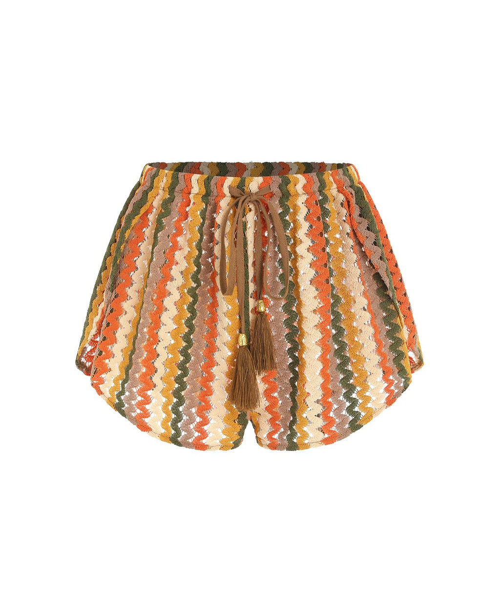 ZAFUL Crochet Cover Up Shorts for Women Beach Swimwear 2026 Boho High Waisted Drawstring Flowy Swim Bottom