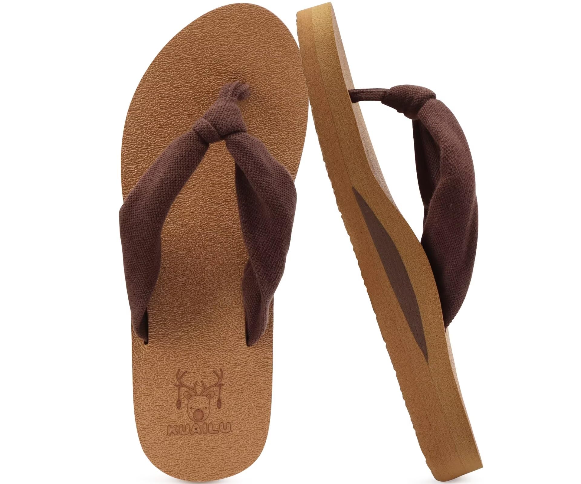 KuaiLu Flip Flops for Women with Arch Support Yoga Mat Comfortable Summer Beach Walking Thong Cushion Sandals Slip On Indoor Outdoor