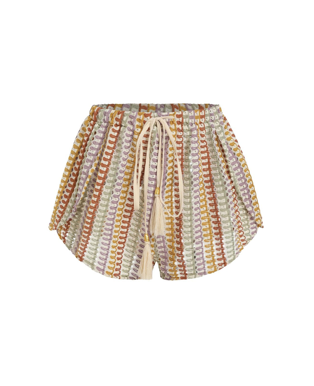 ZAFUL Crochet Cover Up Shorts for Women Beach Swimwear 2026 Boho High Waisted Drawstring Flowy Swim Bottom