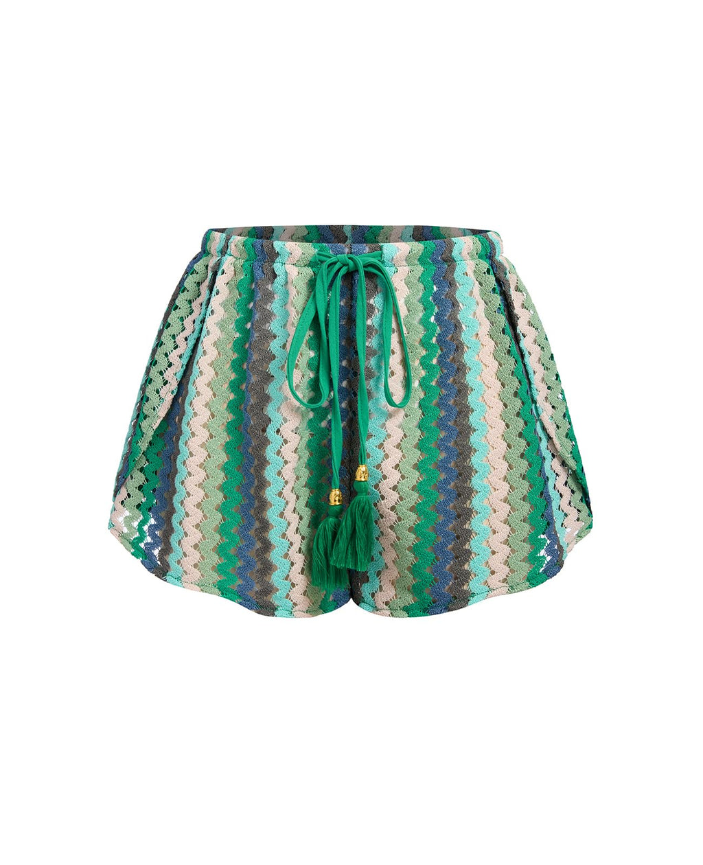 ZAFUL Crochet Cover Up Shorts for Women Beach Swimwear 2026 Boho High Waisted Drawstring Flowy Swim Bottom