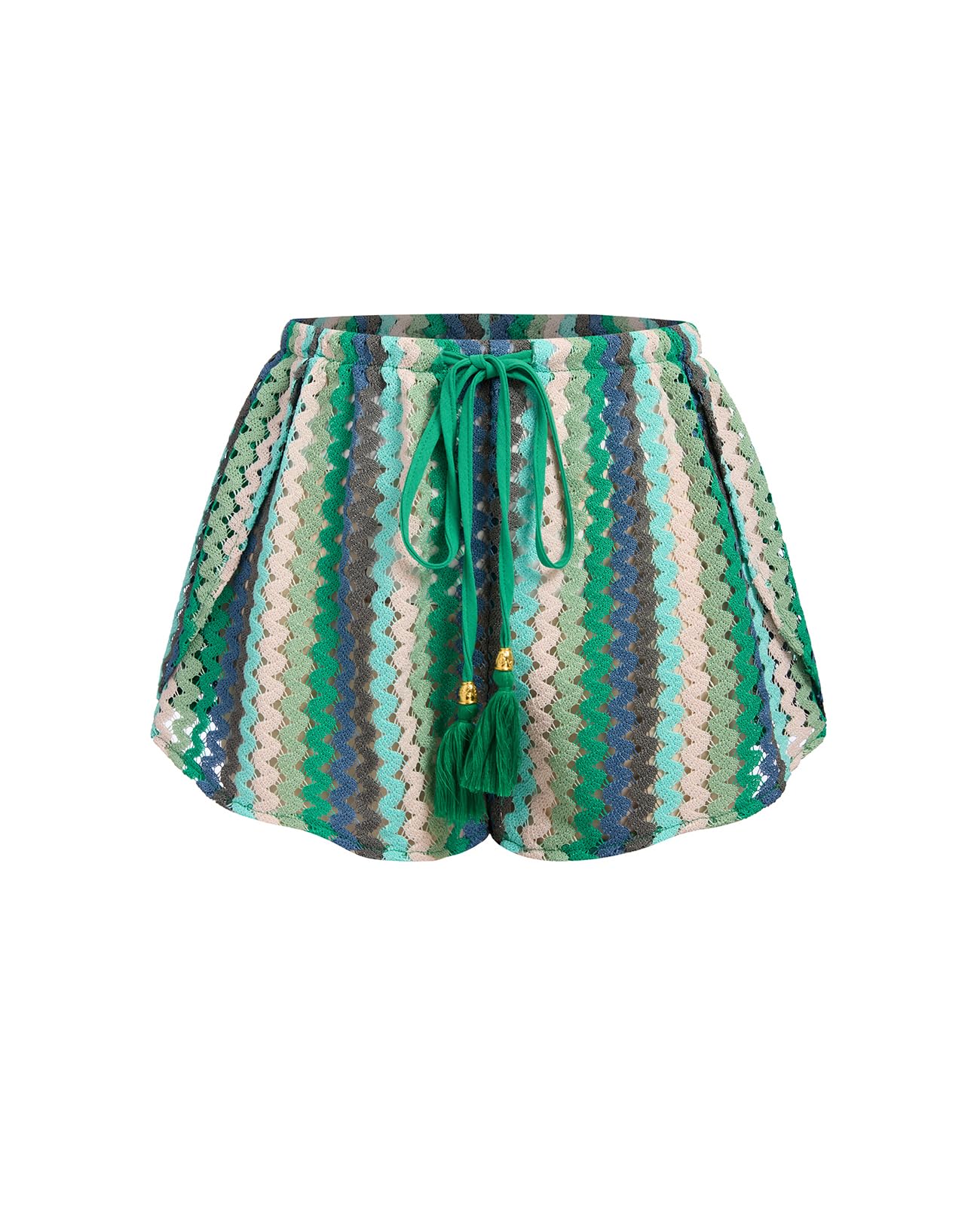 ZAFUL Crochet Cover Up Shorts for Women Beach Swimwear 2026 Boho High Waisted Drawstring Flowy Swim Bottom