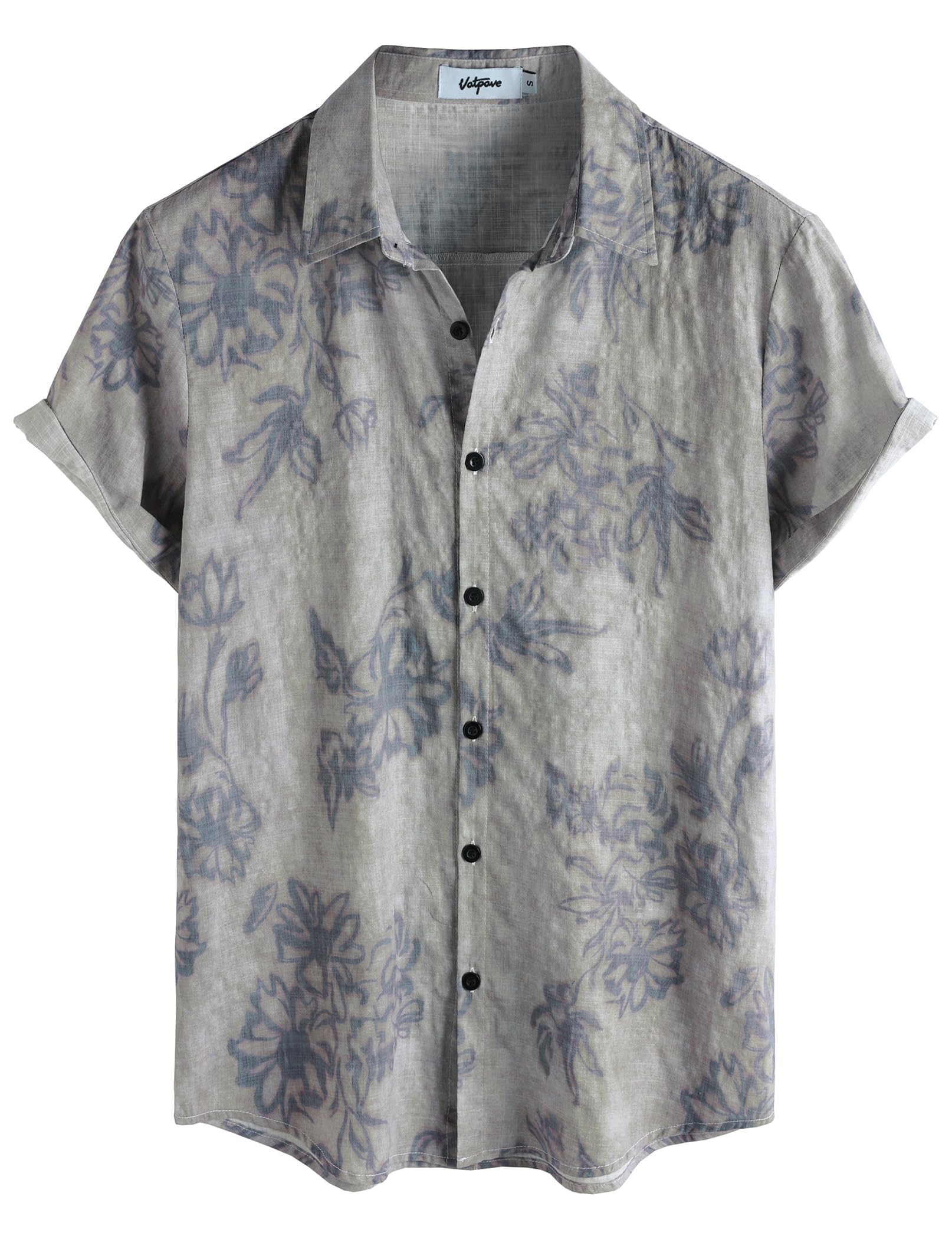 VATPAVE Mens Casual Hawaiian Floral Shirts Short Sleeve Button Down Tropical Shirts Beach Summer Shirts