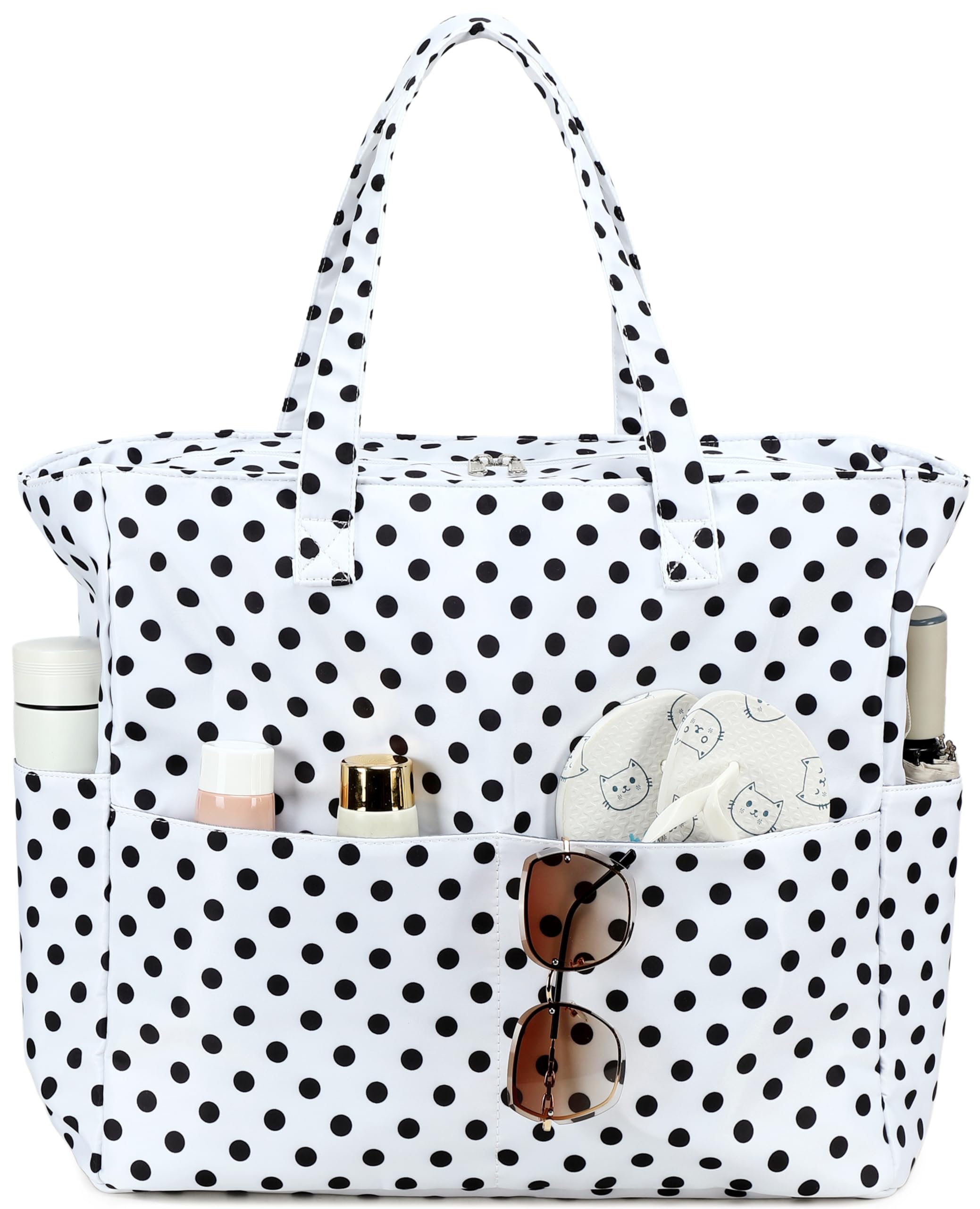 LEDAOU Large Beach Bag Women Waterproof Sandproof Zipper Beach Tote Pool Bag for Swim Gym Grocery Travel with Wet Pocket | Waterproof