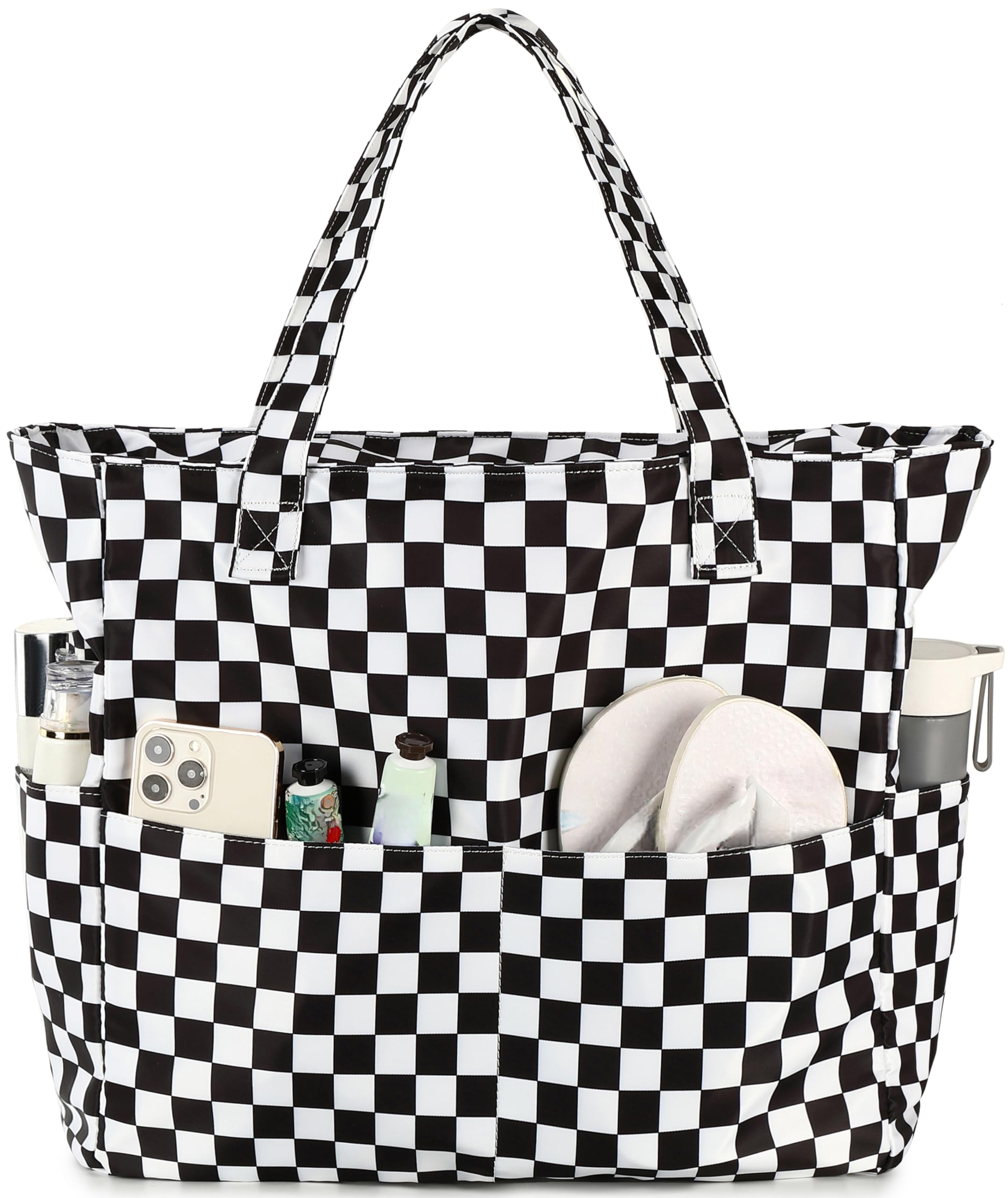 LEDAOU Large Beach Bag Women Waterproof Sandproof Zipper Beach Tote Pool Bag for Swim Gym Grocery Travel with Wet Pocket | Waterproof