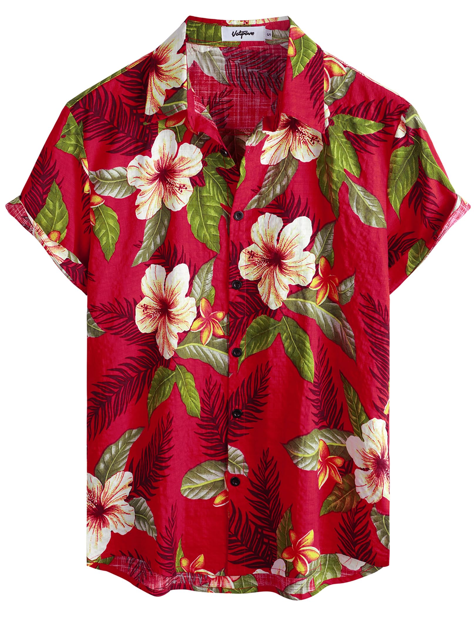 VATPAVE Mens Casual Hawaiian Floral Shirts Short Sleeve Button Down Tropical Shirts Beach Summer Shirts