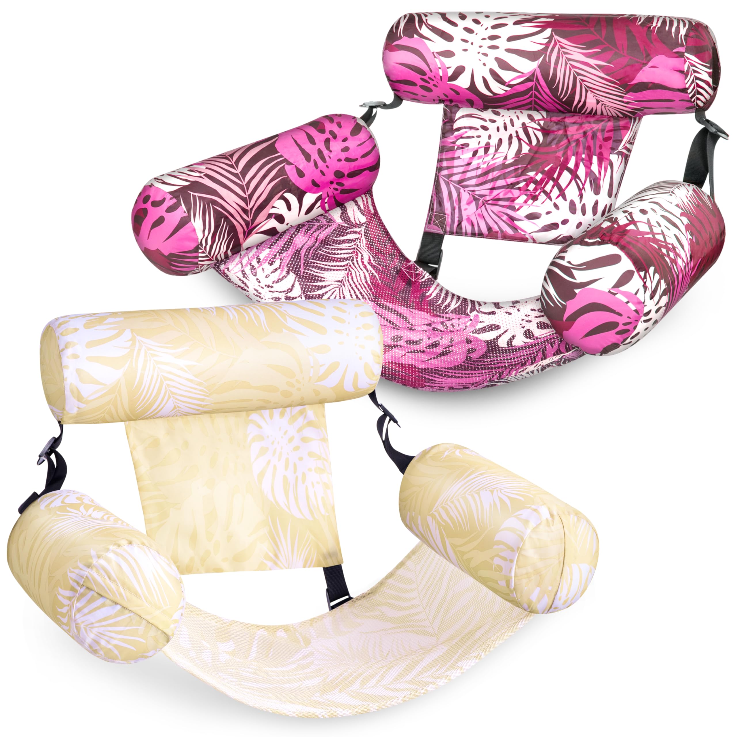 SLOOSH Inflatable Pool Floats Adult,2 Packs Floating Lounge Chairs,Blow up Pool Noodles for Adult Heavy Duty,Floating Chair for Party Summer Water Beach Lake Fun