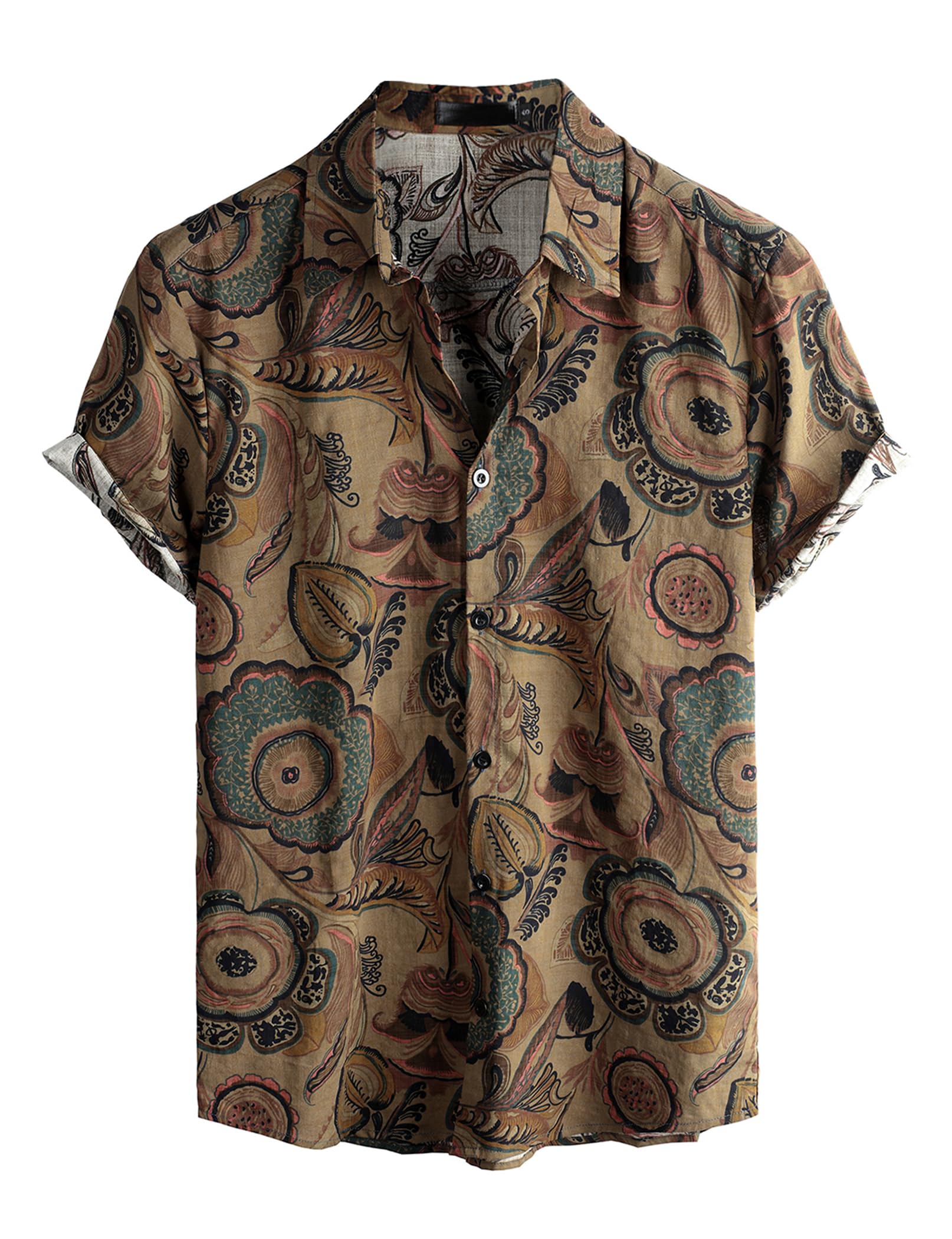 VATPAVE Mens Casual Hawaiian Floral Shirts Short Sleeve Button Down Tropical Shirts Beach Summer Shirts