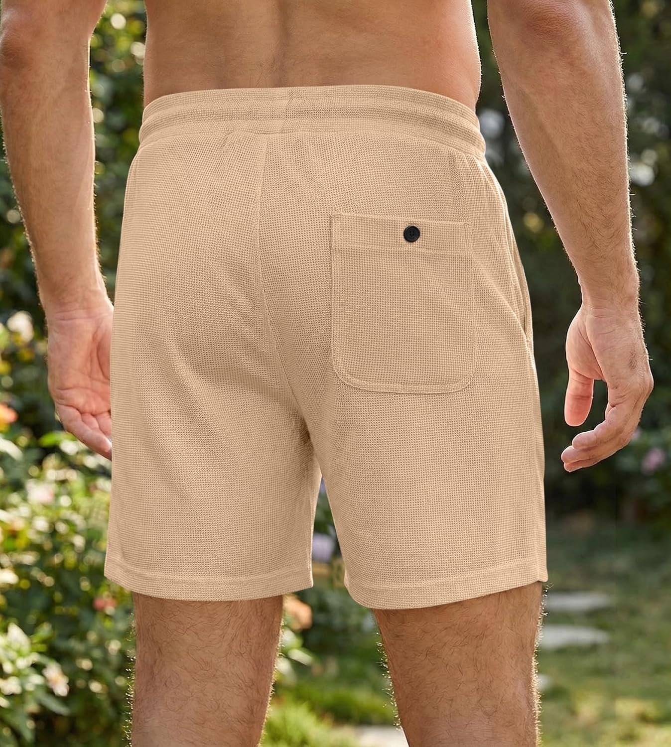 JMIERR Men's Casual 5"/ 7" Shorts Waffle Elastic Waist Drawstring Workout Running Jogging Beach Sweat Shorts with Pockets