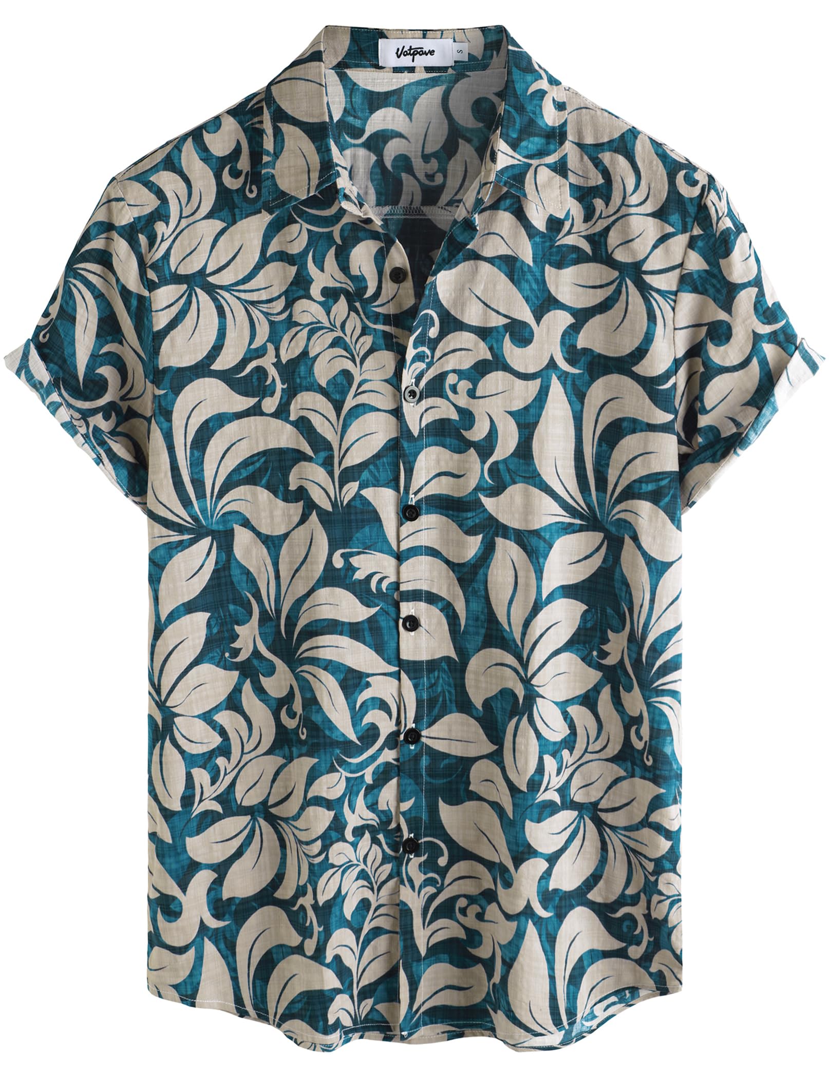 VATPAVE Mens Casual Hawaiian Floral Shirts Short Sleeve Button Down Tropical Shirts Beach Summer Shirts