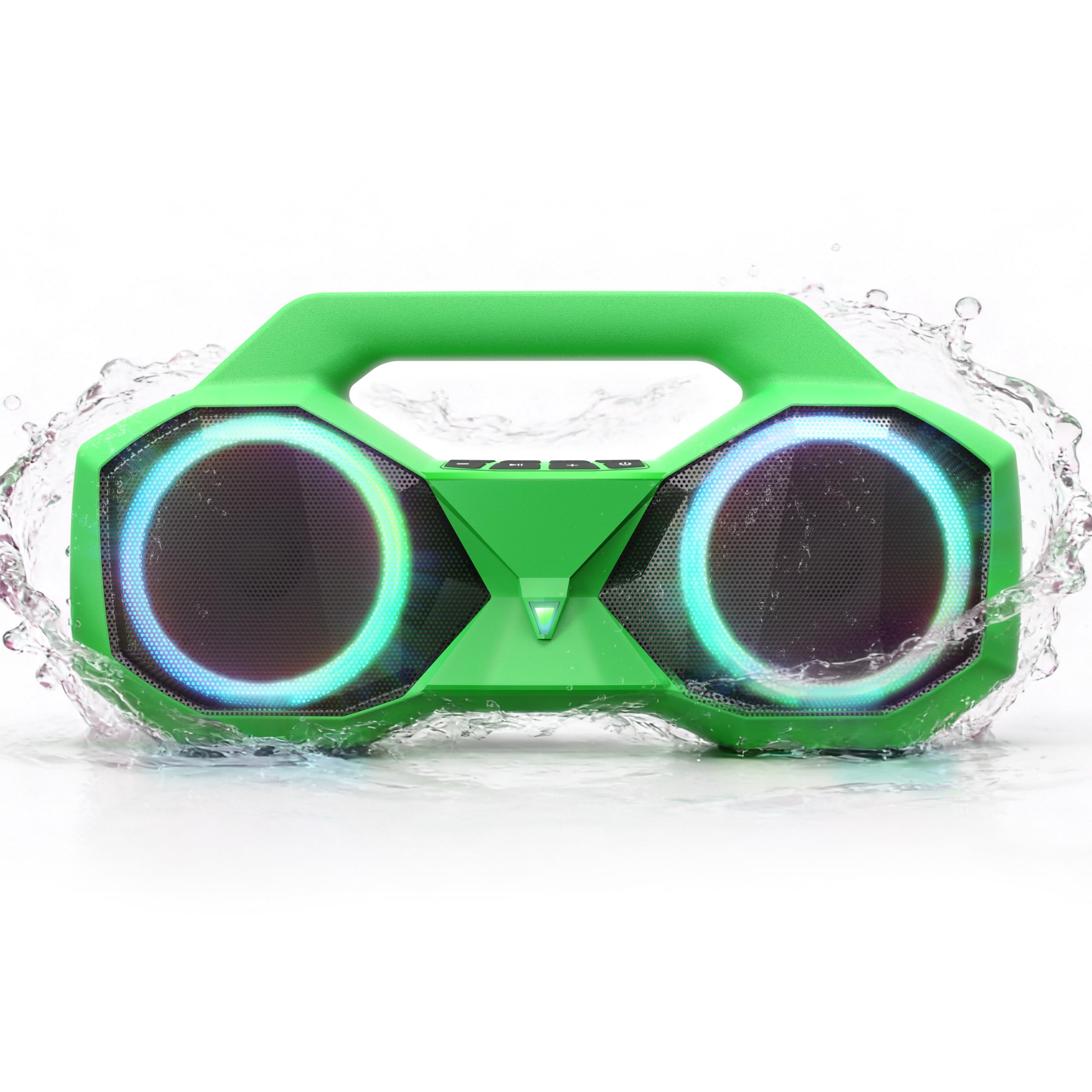 OZJ Bluetooth Speaker 80W(Peak) Loud with Bass, 20H Playtime, IPX7 Waterproof, RGB Lights, TWS, Large Portable Wireless Speakers for Outdoor, Home, Party, Pool, Beach, Tailgating, Gym, Work (Orange)