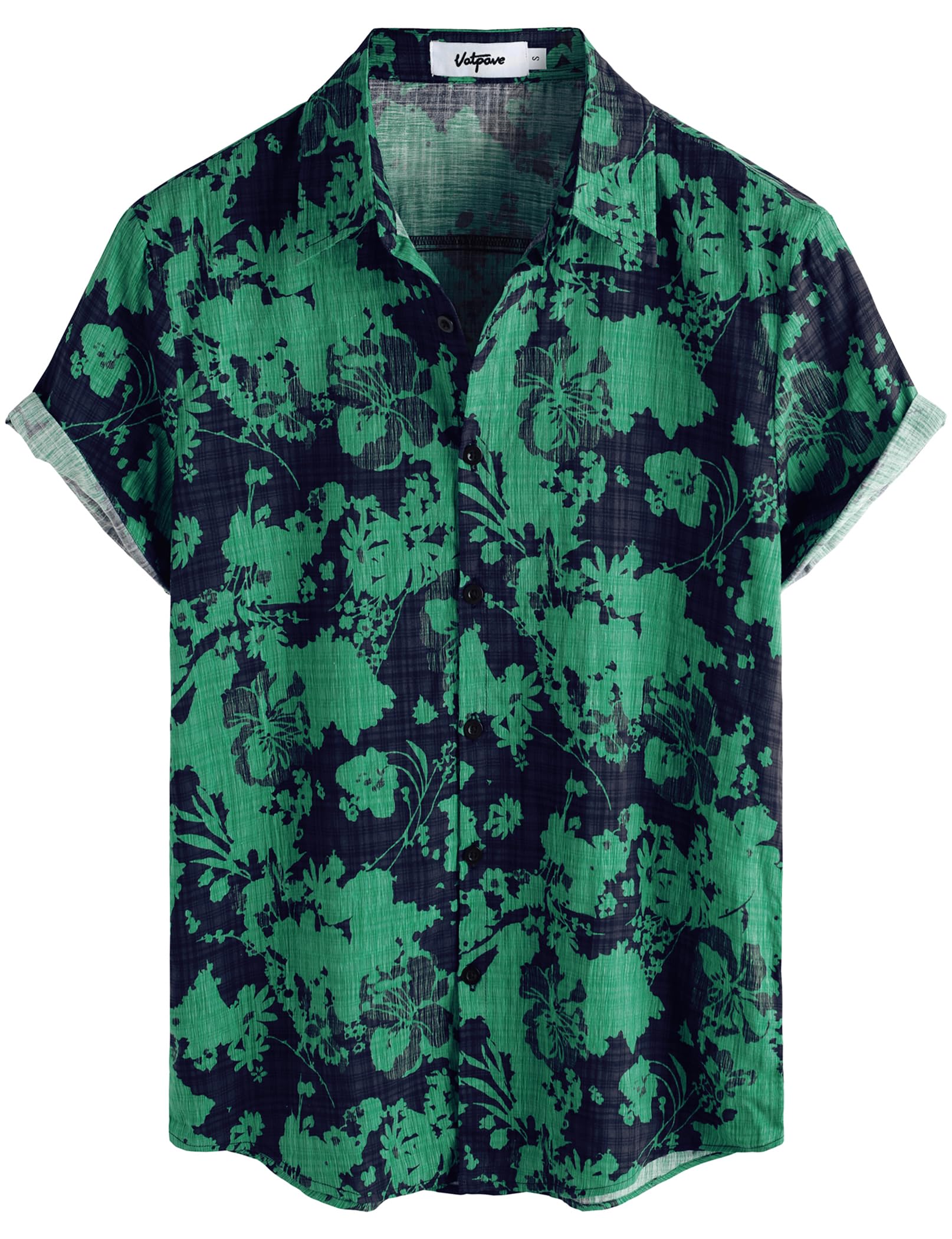 VATPAVE Mens Casual Hawaiian Floral Shirts Short Sleeve Button Down Tropical Shirts Beach Summer Shirts