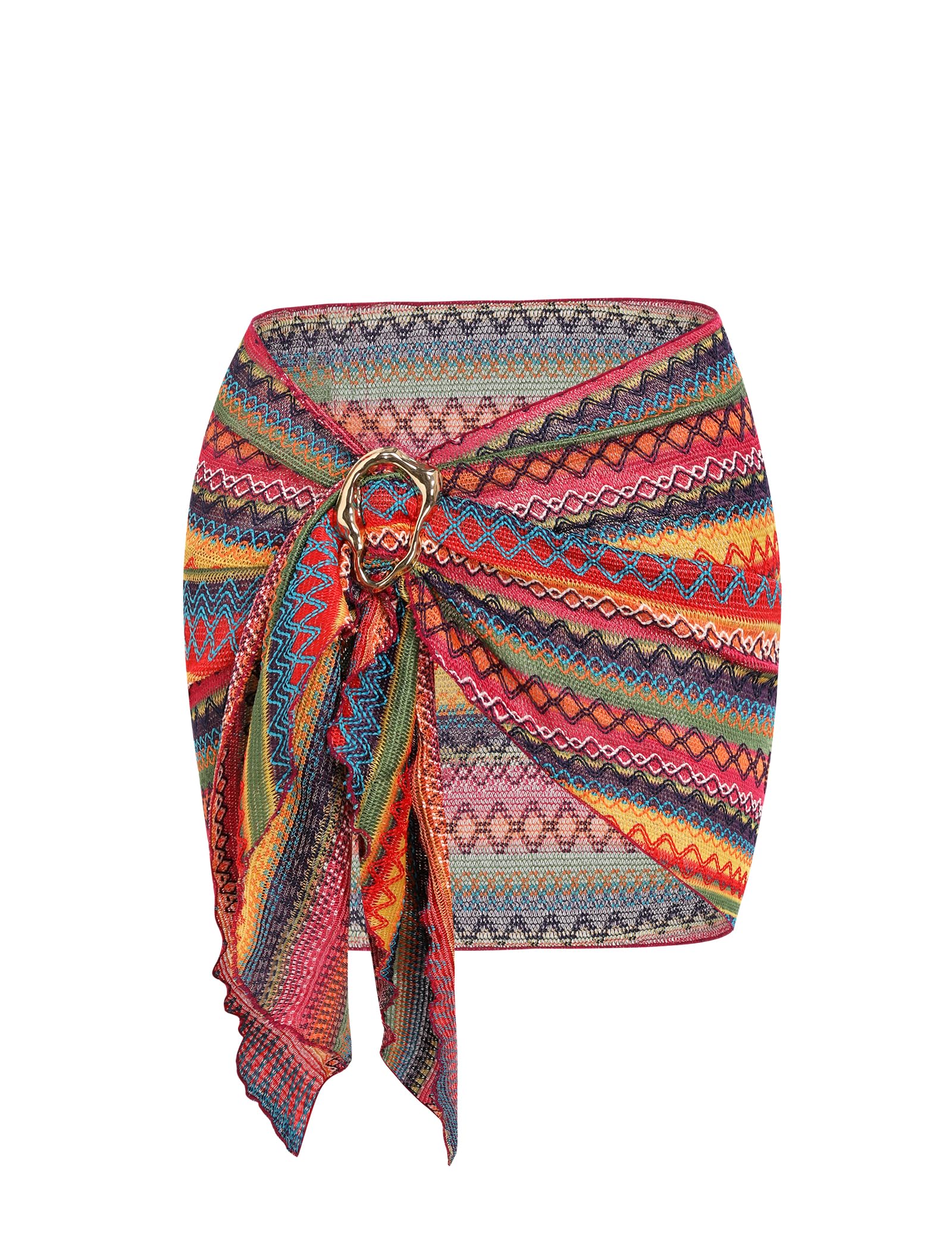 ZAFUL Boho Beach Cover Ups for Women Sarong Coverups Sheer Bikini Chiffon Wraps Skirts for Swimwear
