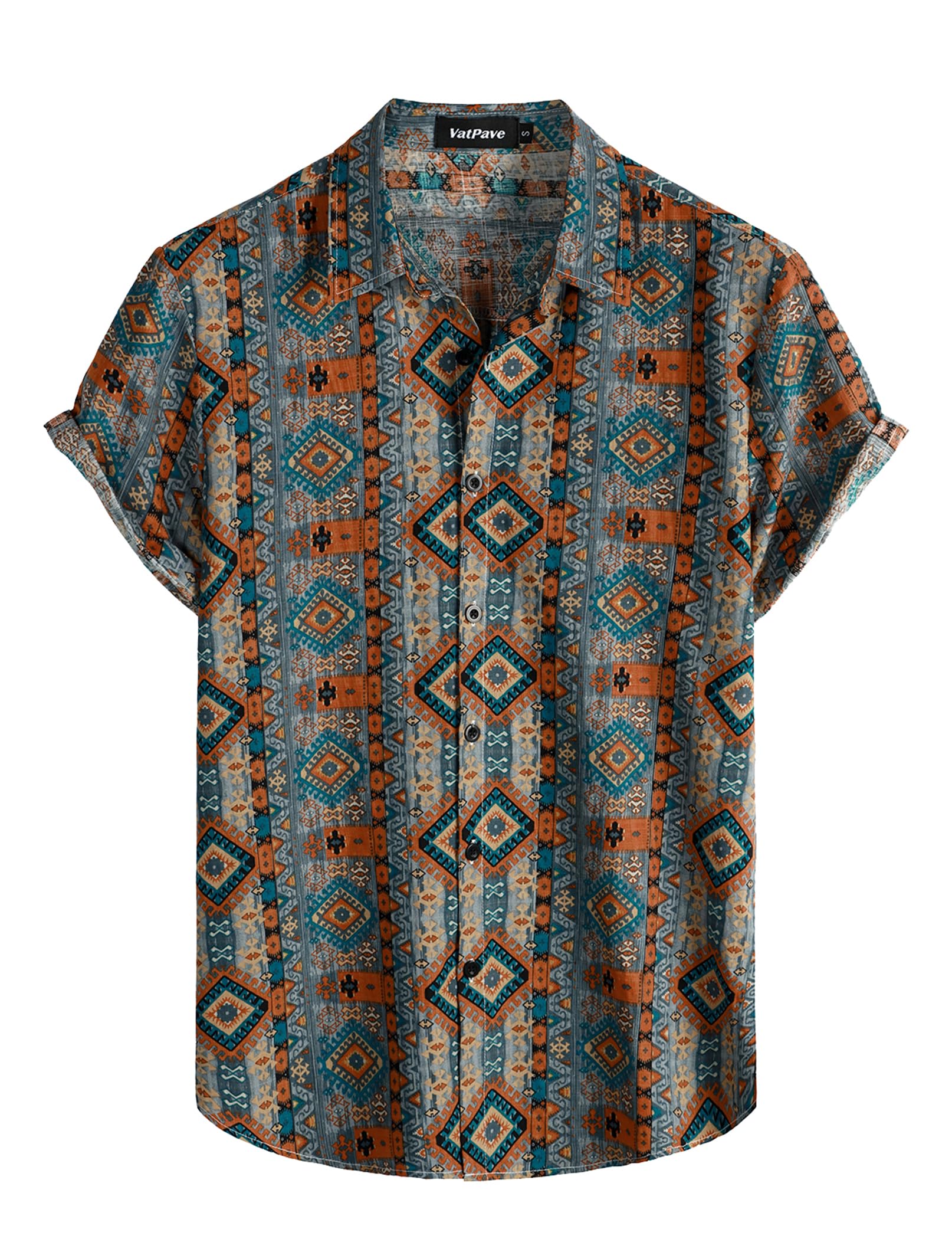 VATPAVE Mens Casual Hawaiian Floral Shirts Short Sleeve Button Down Tropical Shirts Beach Summer Shirts