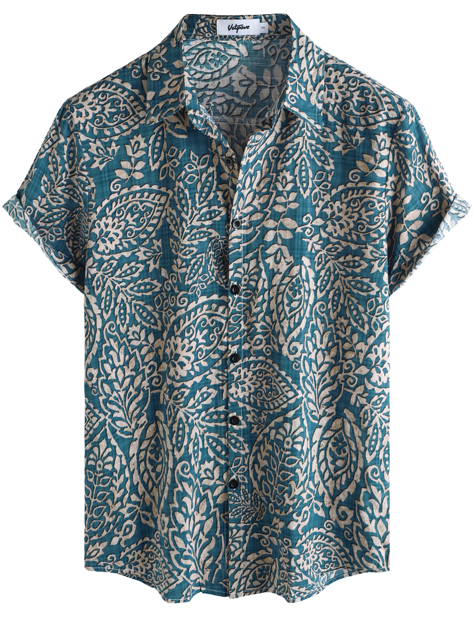 VATPAVE Mens Casual Hawaiian Floral Shirts Short Sleeve Button Down Tropical Shirts Beach Summer Shirts
