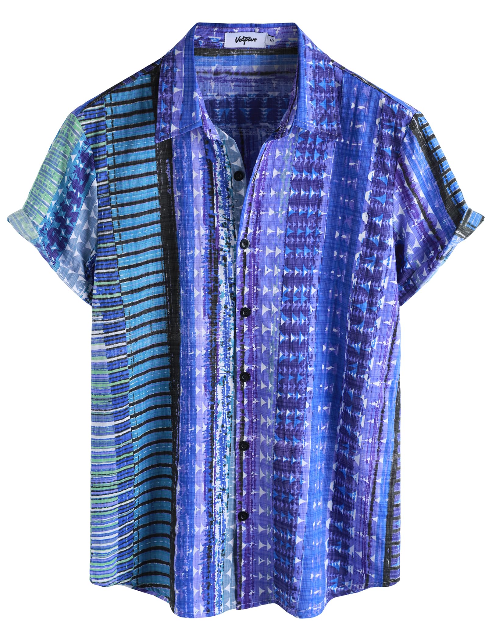 VATPAVE Mens Casual Hawaiian Floral Shirts Short Sleeve Button Down Tropical Shirts Beach Summer Shirts