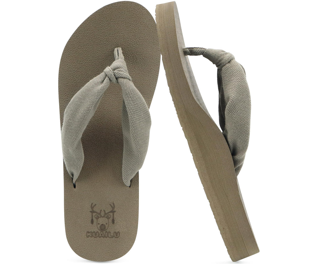KuaiLu Flip Flops for Women with Arch Support Yoga Mat Comfortable Summer Beach Walking Thong Cushion Sandals Slip On Indoor Outdoor