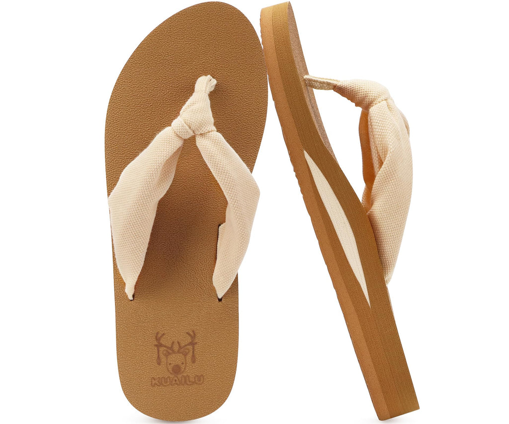 KuaiLu Flip Flops for Women with Arch Support Yoga Mat Comfortable Summer Beach Walking Thong Cushion Sandals Slip On Indoor Outdoor